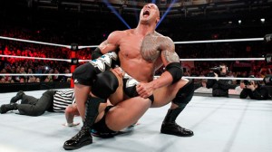 Rock in his epic bout with CM Punk (via WWE.com)